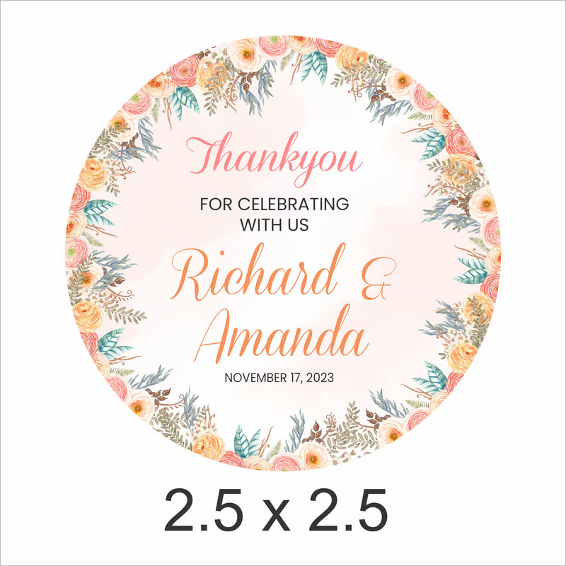 Boho Theme Wedding Thank You Tag Favor /Stickers