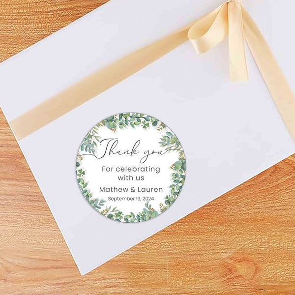Greenery Theme Wedding Thank You Favor Tag / Stickers