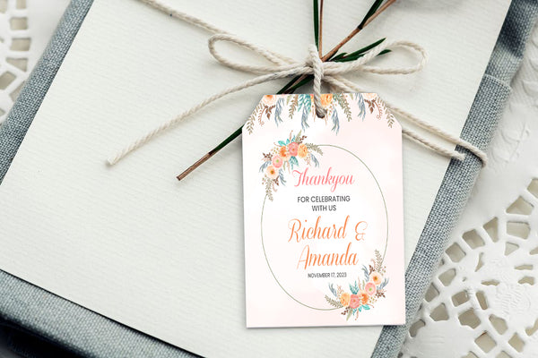 Boho Theme Wedding Thank You Tag Favor /Stickers