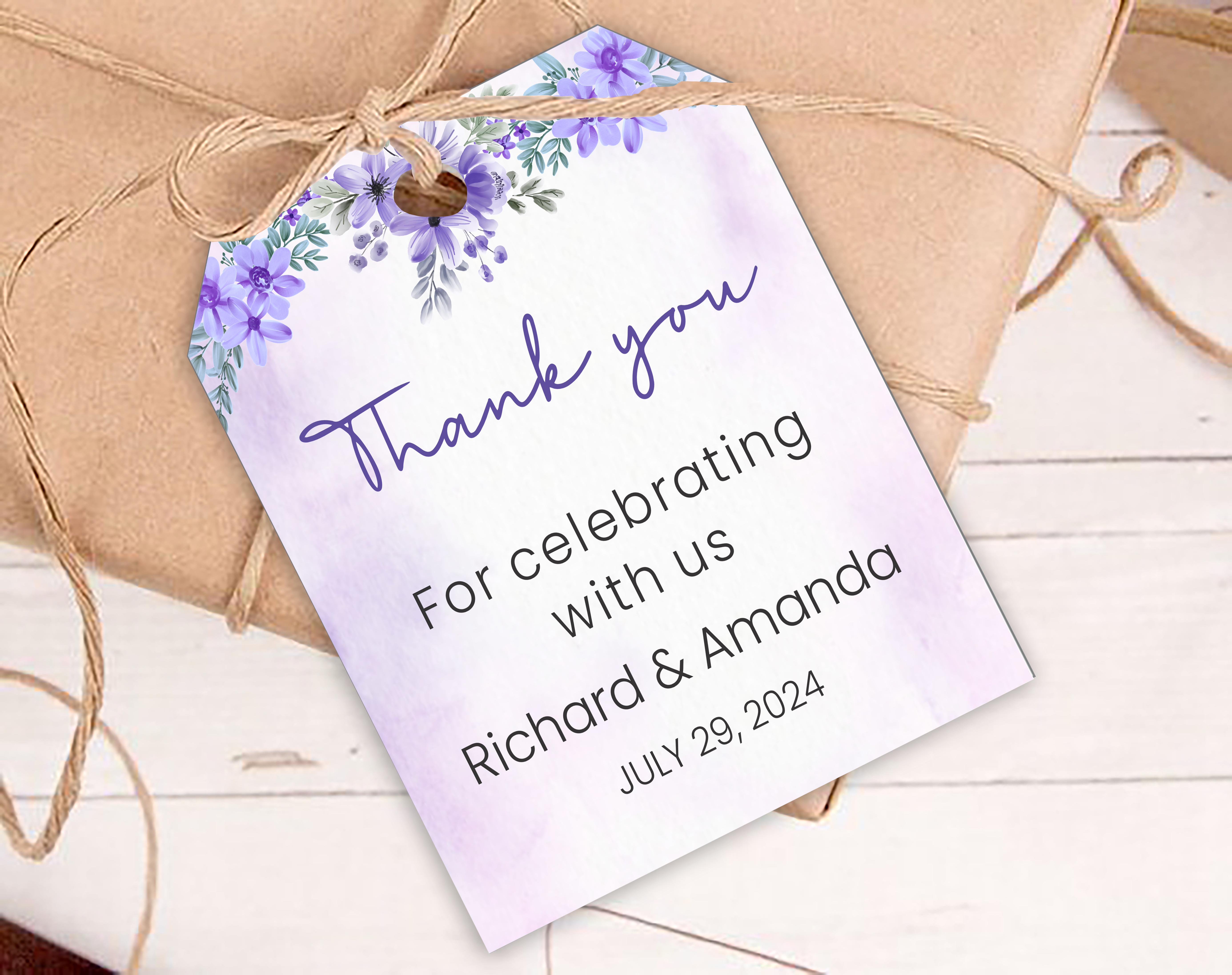 Wedding Thank You Favor Tag/Stickers