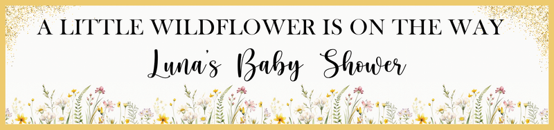 Wild Flower Theme Baby Shower Water Bottle Labels