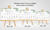 Greenery Theme Wedding Day Timeline Board