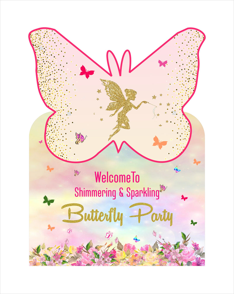 Butterfly Theme Birthday Party Yard Sign/Welcome Board.