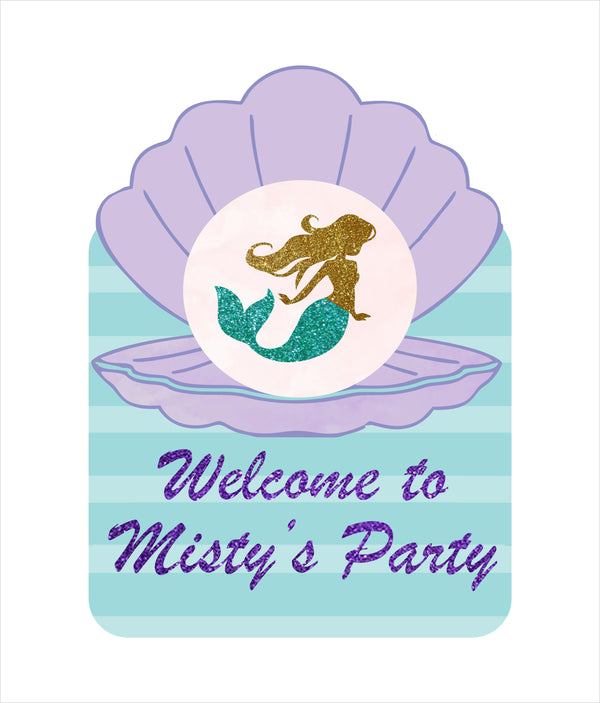 Mermaid Theme Birthday Party Yard Sign/Welcome Board.