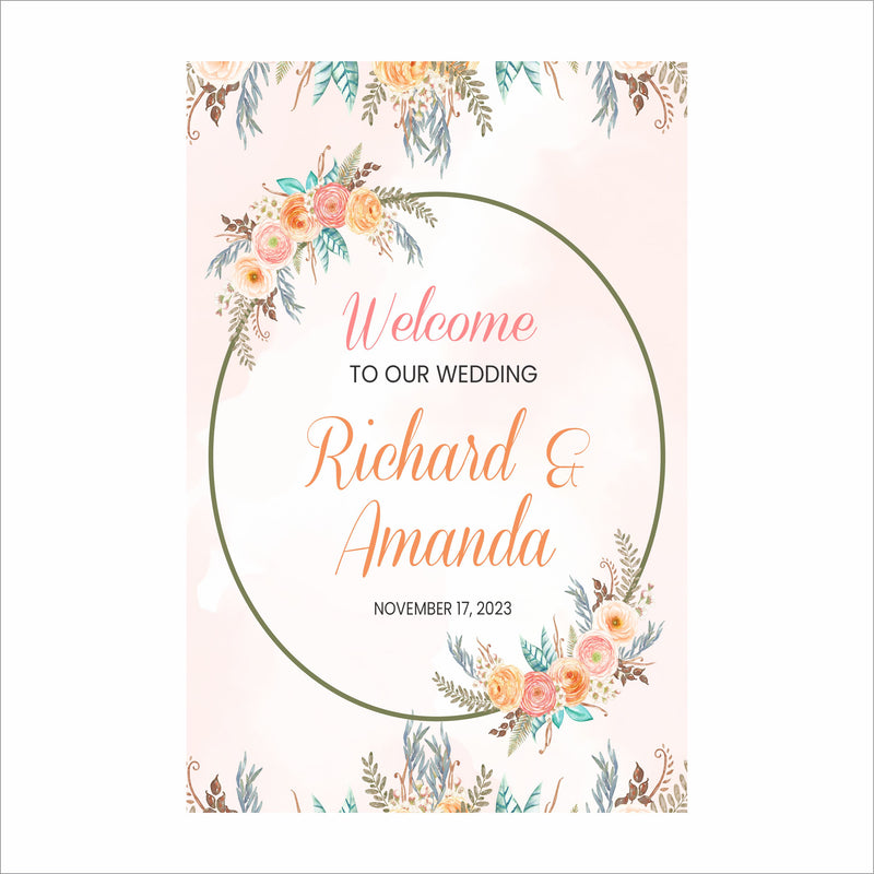 Boho Theme Wedding  Welcome Sign Board for Decoration