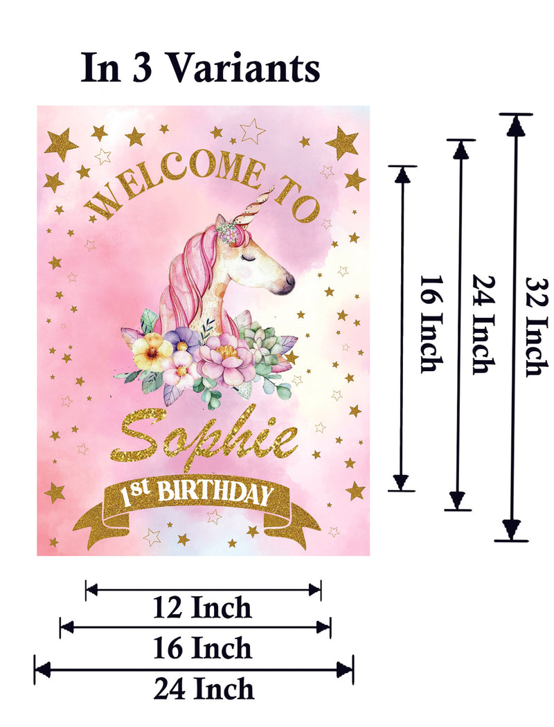 Unicorn Theme Birthday Party Yard Sign/Welcome Board.