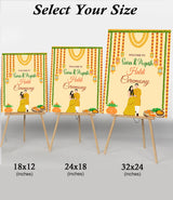 Haldi Ceremony Welcome Board for Decoration