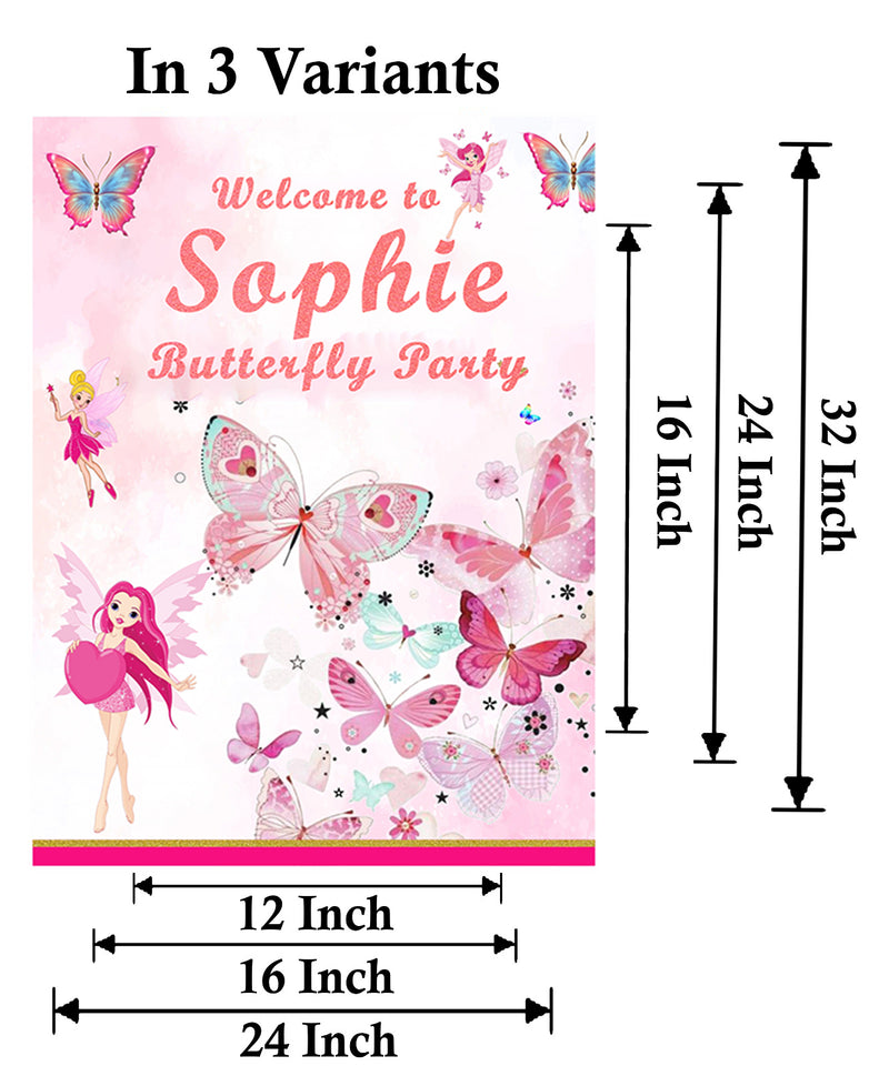 Butterfly & Fairies Theme Birthday Party Yard Sign/Welcome Board