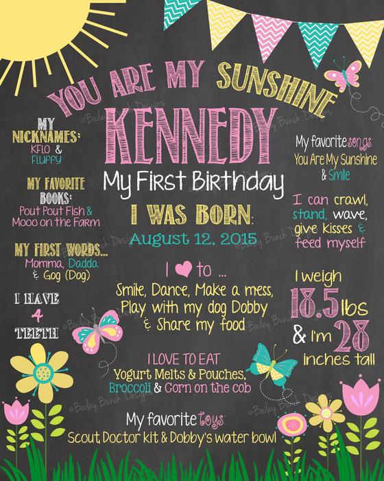 Sunshine Theme Customized Milestone Board for Kids Birthday Party