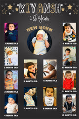 First Birthday Photo Collage Sign /My First Year Photo Board Milestone Picture Board