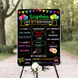 Second Birthday Customized Milestone Sign/Board for Kids Birthday Party