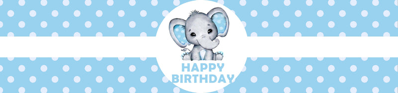 Baby Elephant Theme Birthday Party Water Bottle Labels