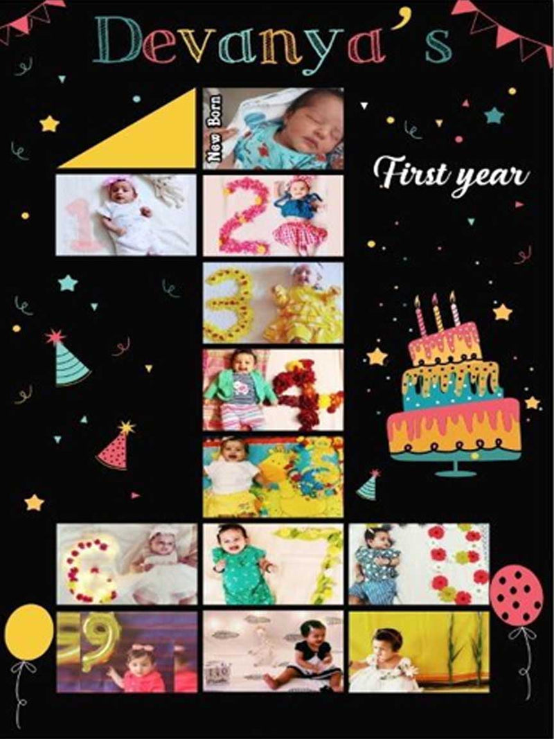 Baby First Birthday First Year Photo Sign Board