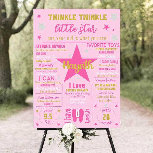 Twinkle Twinkle Little Star Theme Customized Milestone Board