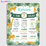 Jungle Birthday Customized Milestone Sign/Board for Kids Birthday Party