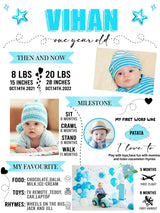 First Birthday Boy Theme Customized Milestone Board for Kids Birthday Party