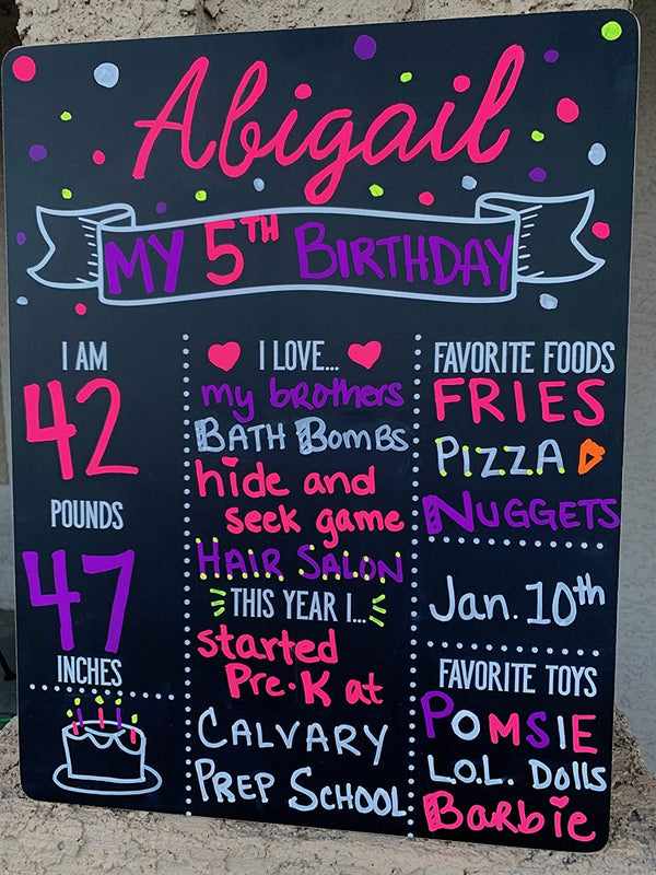 Customized Milestone Sign/Board for Kids Birthday Party