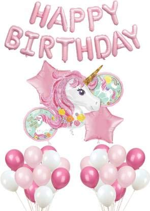 Magical Unicorn Birthday Party Kit Balloon Happy Birthday, Foil And Latex Balloons