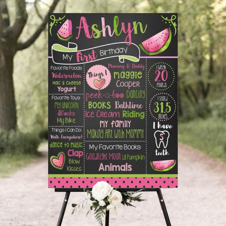 One In A Melon Customized Milestone Board for Kids Birthday Party