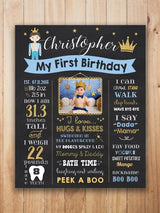 Prince Birthday Customized Milestone Sign/Board for Kids Birthday Party