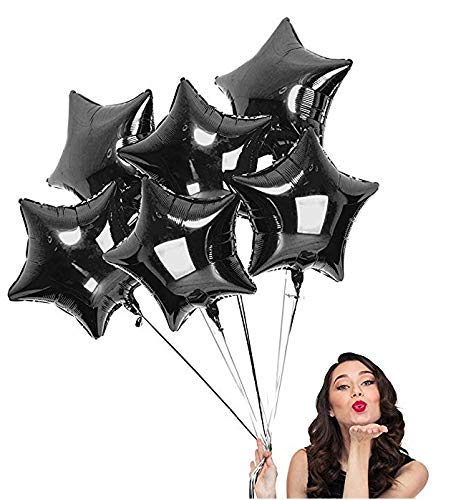 Black Star Shape Foil Mylar Helium Balloon Birthday Party Decoration Foil Balloons