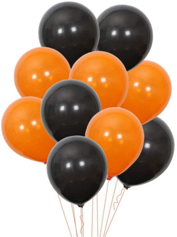 Black And Orange Latex Balloon For Birthday Parties, Halloween Decorations