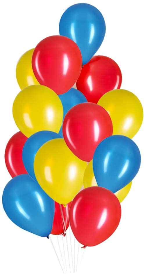 Metallic Balloons Blue, Red and Yellow Latex For Birthday, Festival Party Decoration Boys Birthday