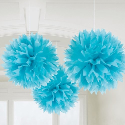 Blue Pom Pom Flower Decoration For Birthday Parties, Anniversary Party & Baby Shower