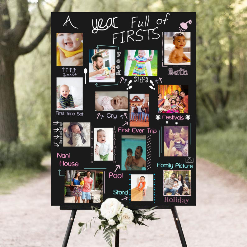 Buy 1st Birthday Decoration Milestone Sign/Board | Party Supplies ...