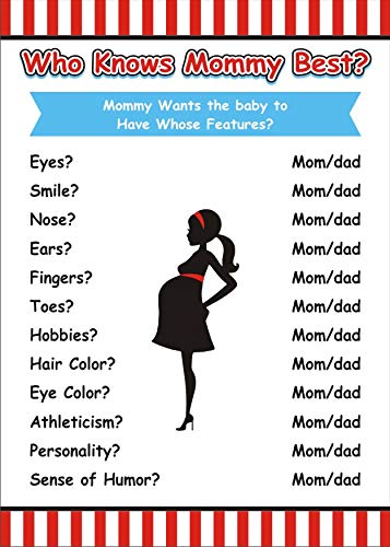 Baby Shower Theme Game (Who Knows Mommy) - Pack Of 10