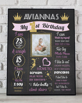 Princess Customized Milestone Board for Kids Birthday Party