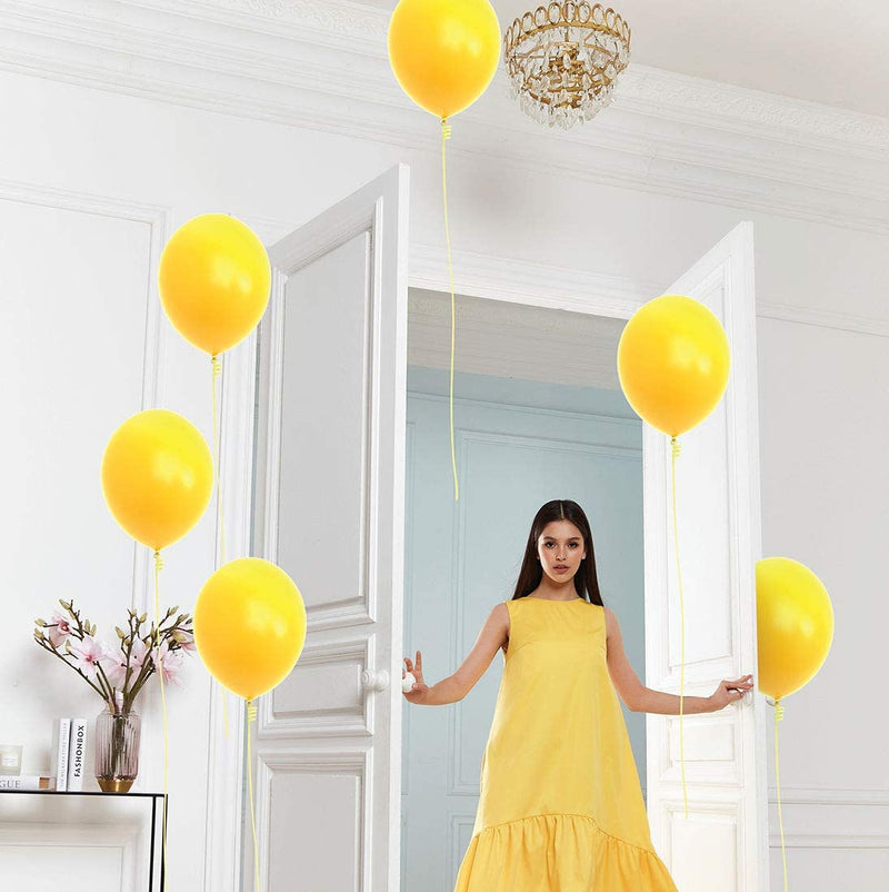 Metallic Balloons 9 Inch Thick Yellow Latex Balloon Decoration Kit For Birthday Anniversary Party Supplies