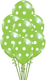 Green Color Polka Dot Party Balloons