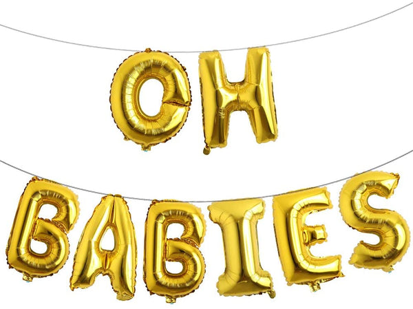 Oh Babies Letter Balloons Balloons For Twin Baby Welcome /Baby Shower