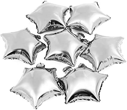 Silver Star Shape Foil Mylar Helium Balloon Birthday Party Decoration Foil Balloons