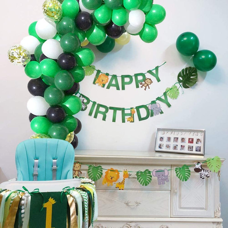 Green Birthday Party Balloon Arch Kit