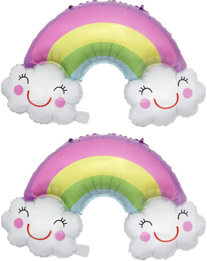 3pc Rainbow  Balloons Foil Helium Balloons For Birthday Unicorn , Rainbow & Sunshine Theme