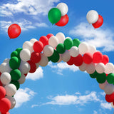 Metallic Balloons Red, White And Green Latex For Birthday, Festival Party Decoration Christmas Party