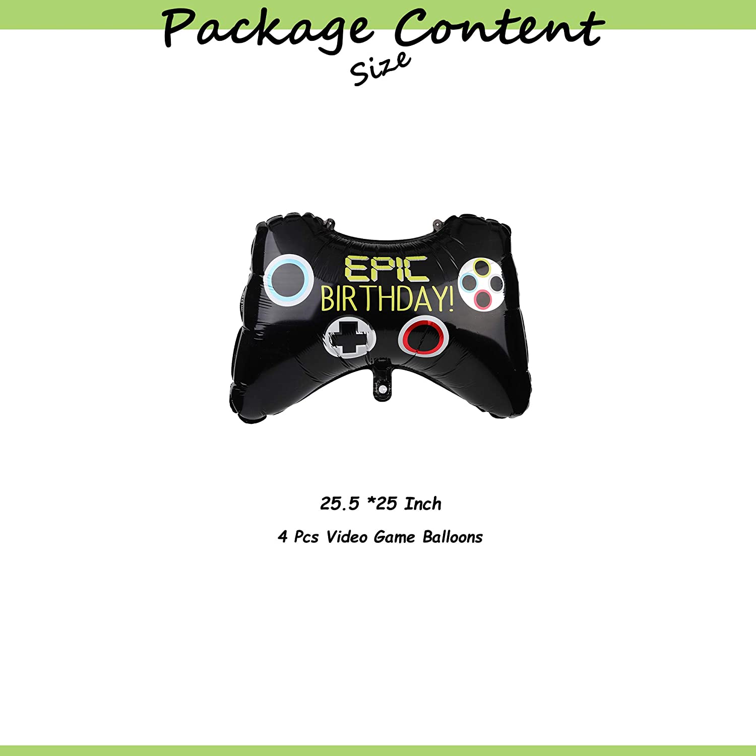 4 pc Gaming  Balloons Foil Helium Balloons For Gaming Birthday
