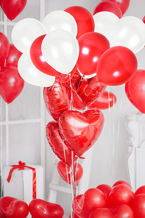 Red And White Latex Balloon For Birthday Parties, ,Anniversary Parties, Love Theme Parties, Baby shower