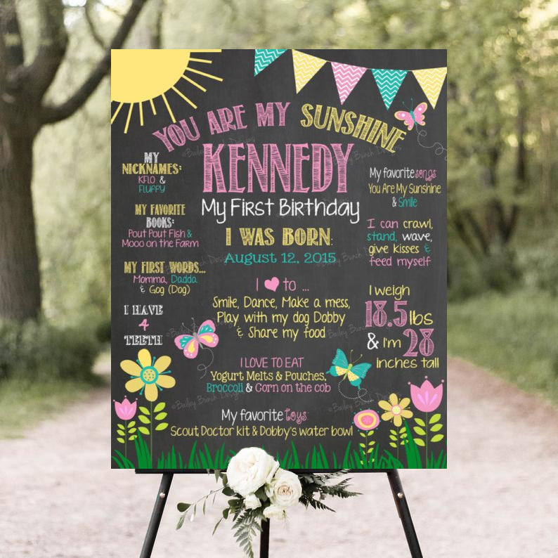 Sunshine Theme Customized Milestone Board for Kids Birthday Party