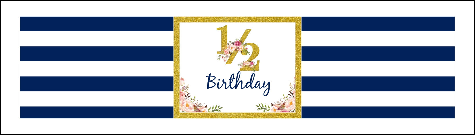 Half Birthday Party  Water Bottle Labels