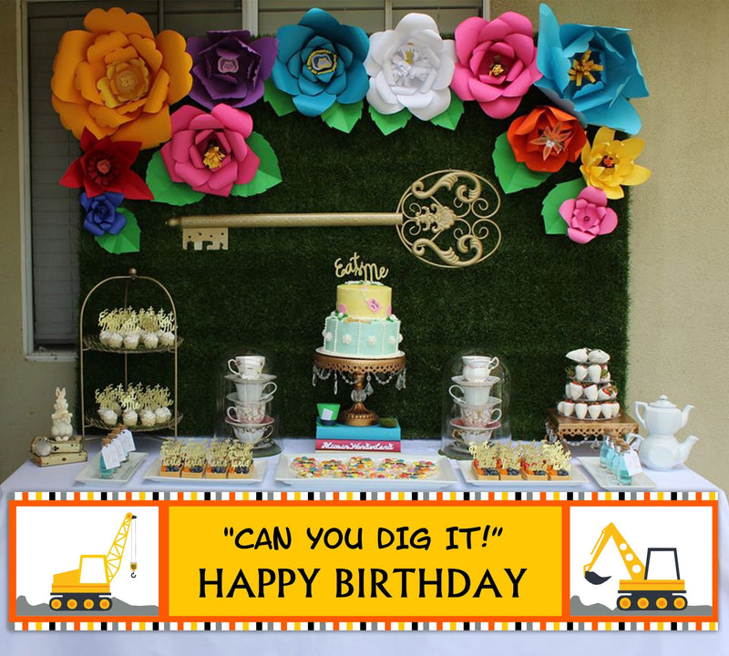 Construction Birthday Party Long Banner for Decoration