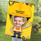 Construction Theme Birthday Party Selfie Photo Booth Frame