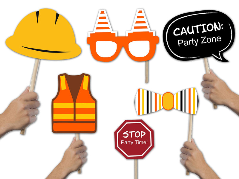 Construction Birthday Party Photo Booth Props Kit