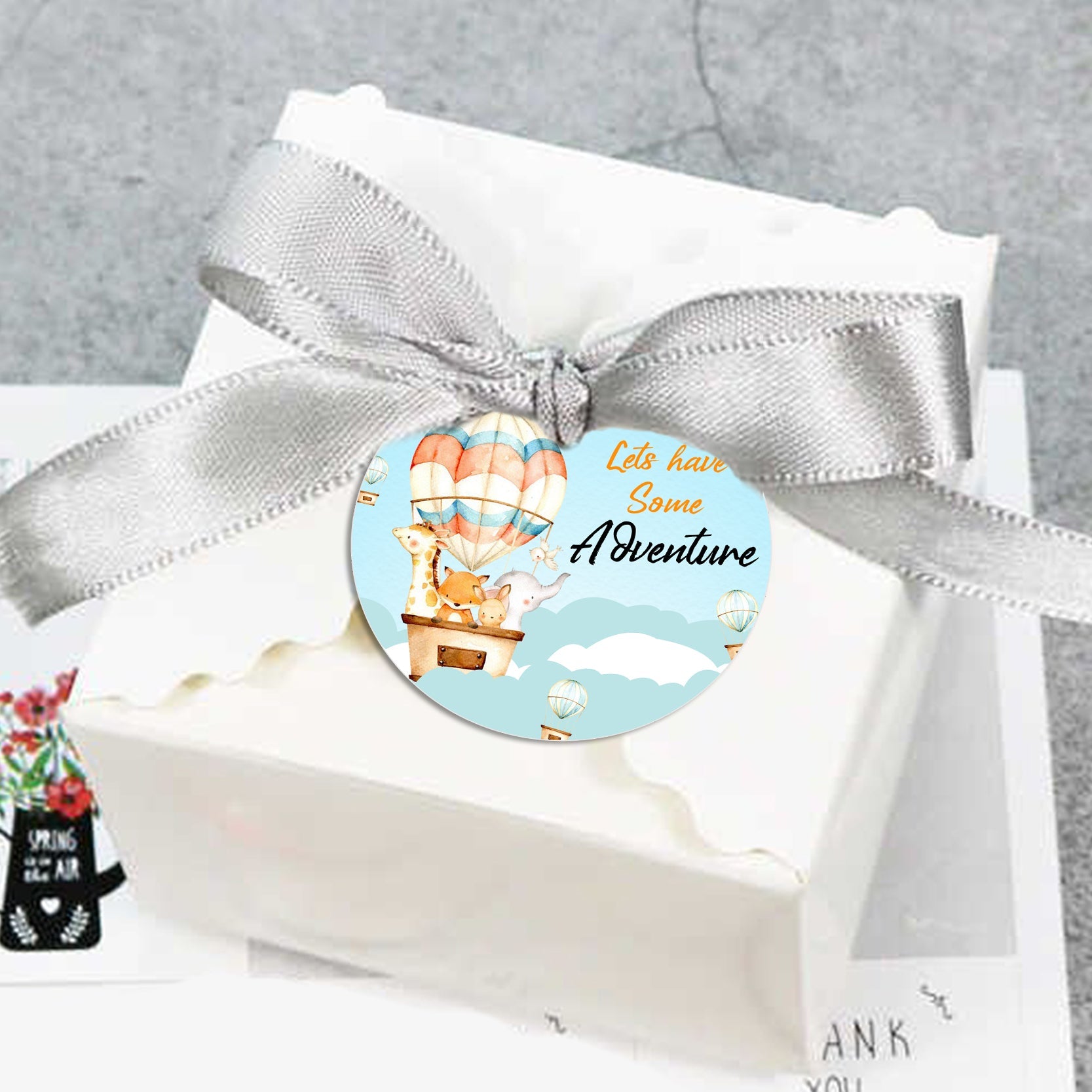 Hot Air Balloon Birthday Party Thank You Tags/Return Gift Tags