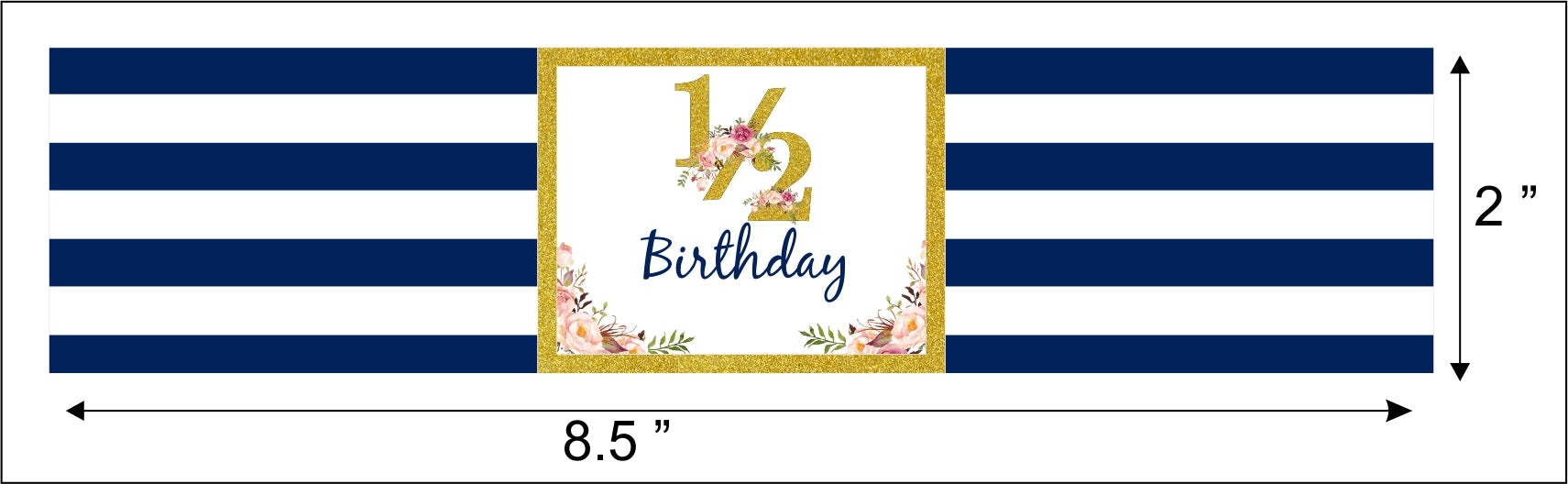 Half Birthday Party  Water Bottle Labels