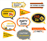 Construction Birthday Party Photo Props Kit