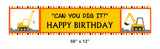 Construction Birthday Party Long Banner for Decoration