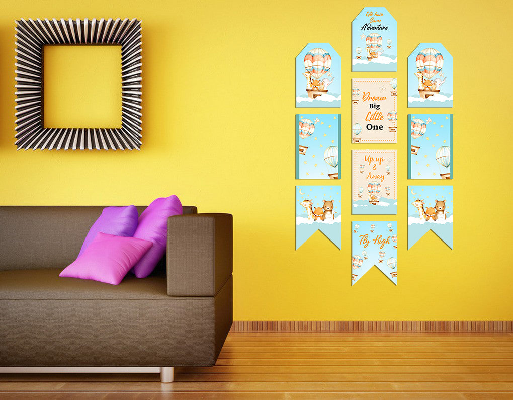 Hot Air Theme Birthday Paper Door Banner or for Wall Decoration.